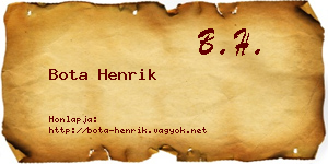 Bota Henrik névjegykártya